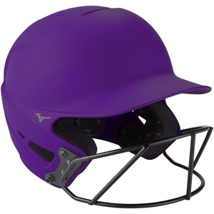 Mizuno Adult F6 Fastpitch Softball Batting Helmet with Mask(Purple)