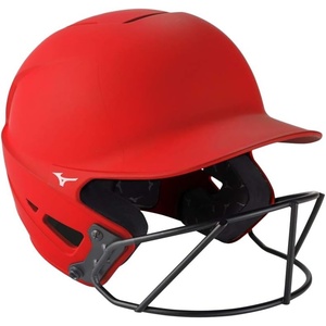 Mizuno Adult F6 Fastpitch Softball Batting Helmet with Mask(Red)