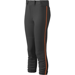 Mizuno Adult Women’s Belted Piped Fastpitch Softball Pant(Black-orange)