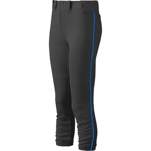 Mizuno Adult Women’s Belted Piped Fastpitch Softball Pant(Black-royal)