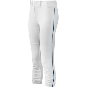 Mizuno Adult Women’s Belted Piped Fastpitch Softball Pant(White-navy)