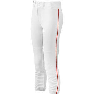 Mizuno Adult Women’s Belted Piped Fastpitch Softball Pant(White-red)