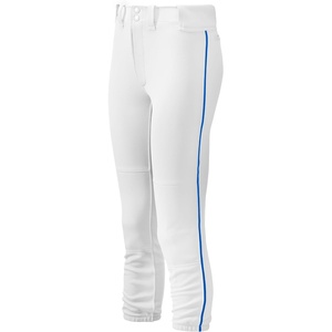 Mizuno Adult Women’s Belted Piped Fastpitch Softball Pant(White-royal)