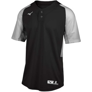 Mizuno Aerolite 2-Button Baseball Jersey(Black/Grey)