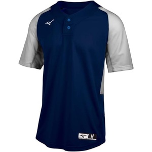 Mizuno Aerolite 2-Button Baseball Jersey(Navy-grey)