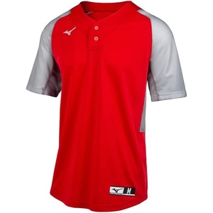 Mizuno Aerolite 2-Button Baseball Jersey(Red-grey)