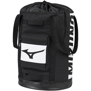 Mizuno Baseball,Softball Tote Bag Holds 8 Dozen Baseballs/4 Dozen Softball,Weather Resistant Bottom,External Valuables Pocket(Black)