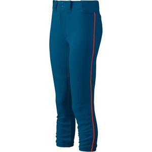 Mizuno Girl’s (Youth) Belted Piped Softball Pant(Navy/Red)