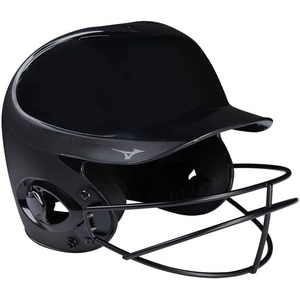 Mizuno MVP Series Solid Batting Helmet with Fastpitch Softball Mask(Black)
