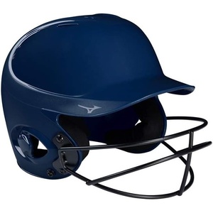 Mizuno MVP Series Solid Batting Helmet with Fastpitch Softball Mask(Navy)