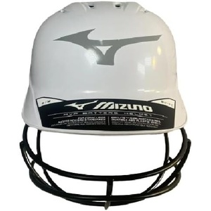 Mizuno MVP Series Solid Batting Helmet with Fastpitch Softball Mask(White)