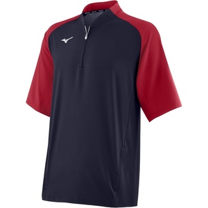 Mizuno Mens Gametime Short Sleeve Hitting Jacket(Navy/Red)