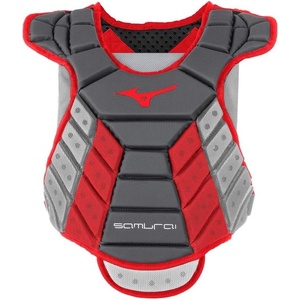Mizuno Mizuno Samurai Women’s Fastpitch Softball Chest Protector(Grey/Red)