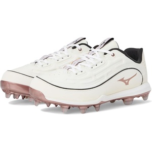 Mizuno Womens Finch Elite 6 Low TPU Softball Cleats(White/Rose Gold)