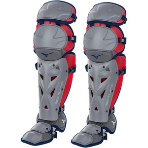 Mizuno Women’s Samurai Fastpitch Softball Shin Guards(Navy/Red)