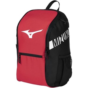 Mizuno Youth Future Backpack | Youth Baseball & Youth Softball Bag | 2 Sleeves for Bats/Water Bottles |Large Main Compartment(Red-Black)