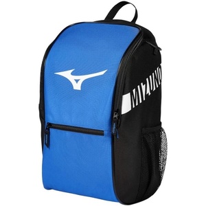Mizuno Youth Future Backpack | Youth Baseball & Youth Softball Bag | 2 Sleeves for Bats/Water Bottles |Large Main Compartment(Royal-Black)