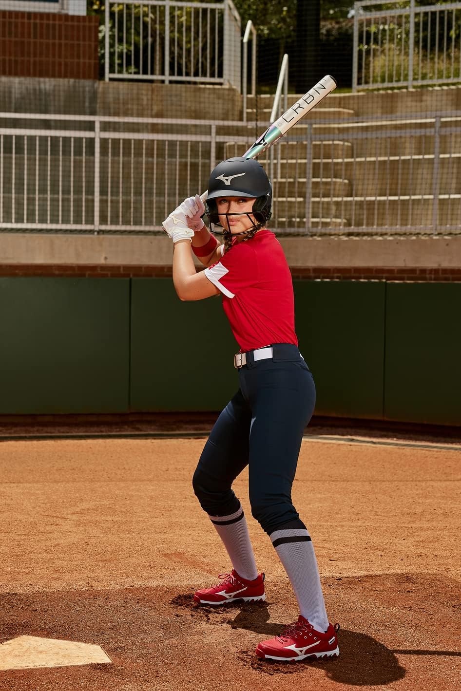 image:imageMizuno Adult Womens Belted Low Rise Fastpitch Softball PantNavy