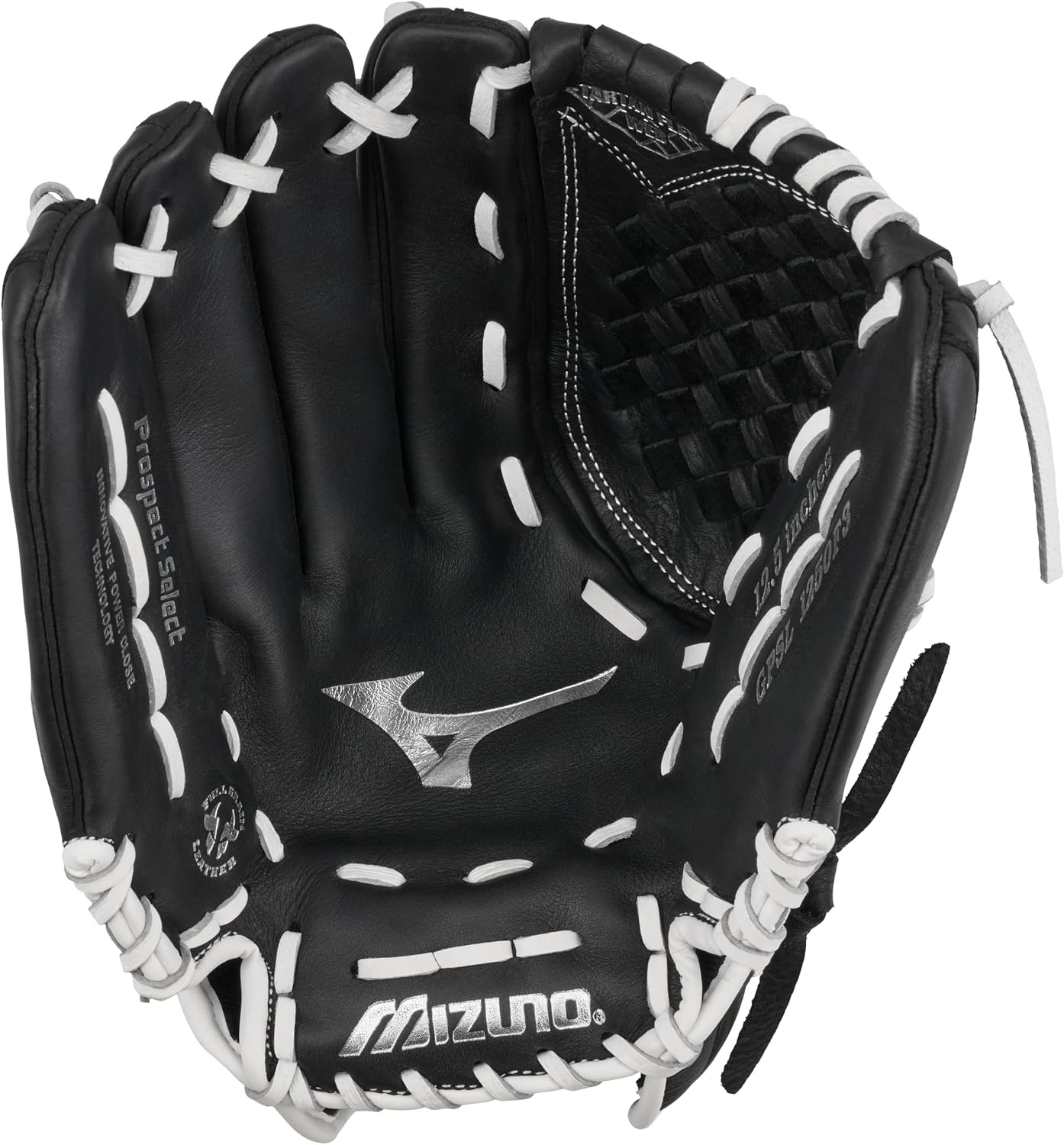 image:imageMizuno GPSL1250F3 Prospect Select Series Fastpitch Softball Glove 125 Left Hand Throw BlackWhite Tartan Flex Web