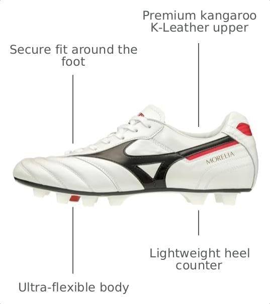 image:imageMizuno Mens Morelia II Made in Japan Soccer ShoePearlBlack