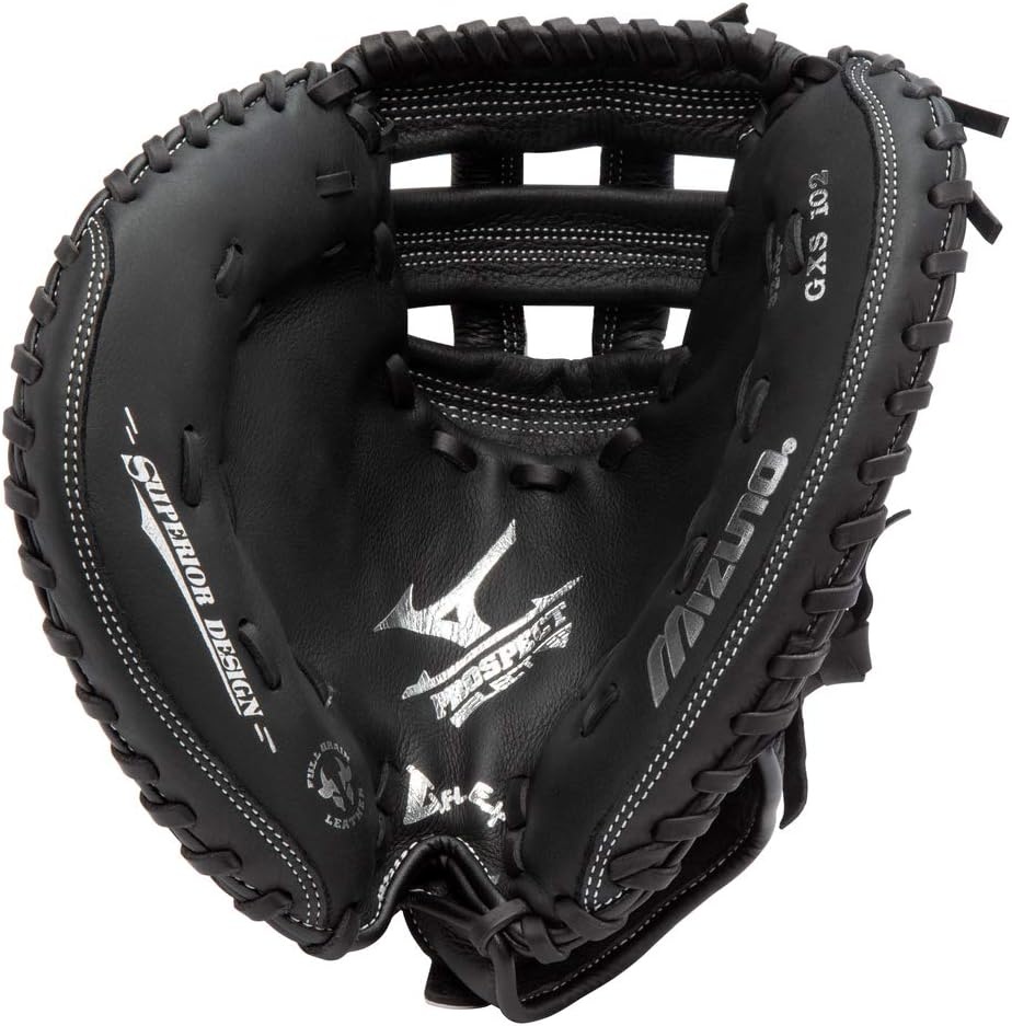 image:imageMizuno Prospect Select Fastpitch Softball Glove Series Full Grain Leather Female Specific Patterns Buttersoft Palm LinerBlackWhite Catchers Mitt