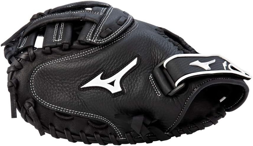image:imageMizuno Prospect Select Fastpitch Softball Glove Series Full Grain Leather Female Specific Patterns Buttersoft Palm LinerBlackWhite Catchers Mitt