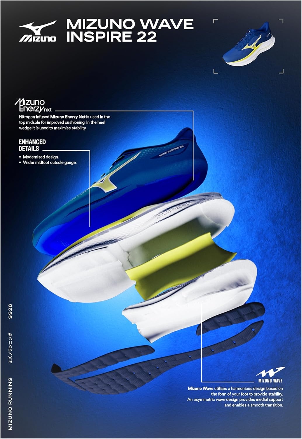 image:imageMizuno Womens Wave Inspire 22Wild Windicy Morn