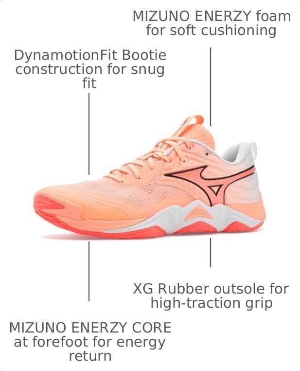 image:imageMizuno Womens Wave Momentum 4 Elite UnisexCorallava Orange