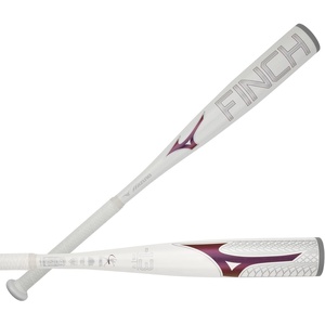 Mizuno Finch Youth Tee Ball Softball Bat (-13) | Youth – Girls Aluminum Fast Pitch BAT | White-Iridescent | 12OZ(25″)