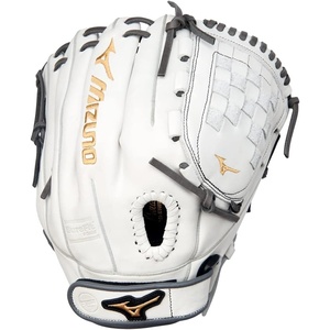 Mizuno GMVP1200PF4W MVP Prime Fastpitch Softball Glove 12″, Tartan Web, Right Hand Throw, WHITE-GREY
