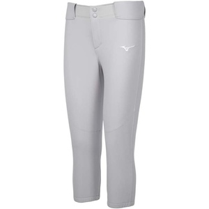 Mizuno Girls’ Belted Stretch Softball Pant(Grey)