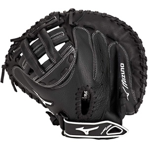 Mizuno Prospect Select Fastpitch Softball Glove Series | Full Grain Leather | Female Specific Patterns | Buttersoft Palm Liner(Black/White Catcher’s Mitt)