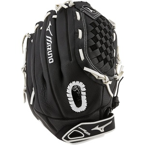 Mizuno girls 12.5″ Ball Glove, Black/White Tartan Flex Web, 12.5 US